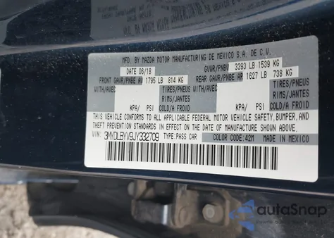 2018 Toyota Yaris Ia z USA, uszkodzony, nr VIN 3MYDLBYV9JY332709